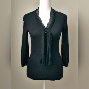 Banana Republic black silk cashmere v-neck sweater XS